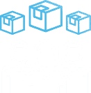 Three stylized figures representing people with shipping boxes in the background.