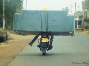 The sofa delivery man in transit.